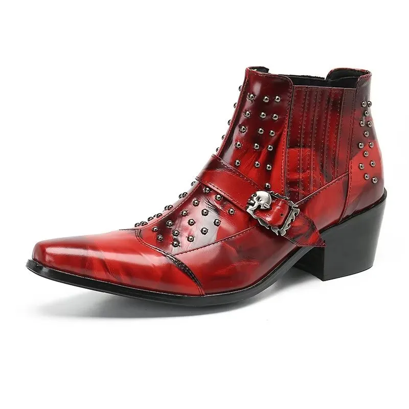 Luxe Exotica Leather Ankle Boots