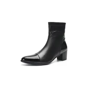 LuxeCroc Texture Leather Ankle Boots