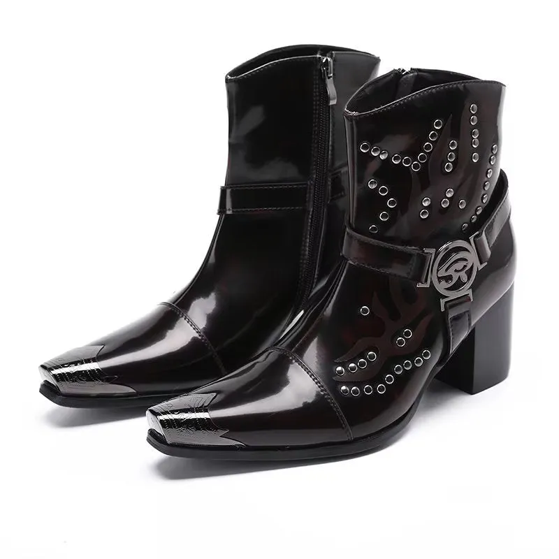 LuxeExotic Leather Ankle Boots