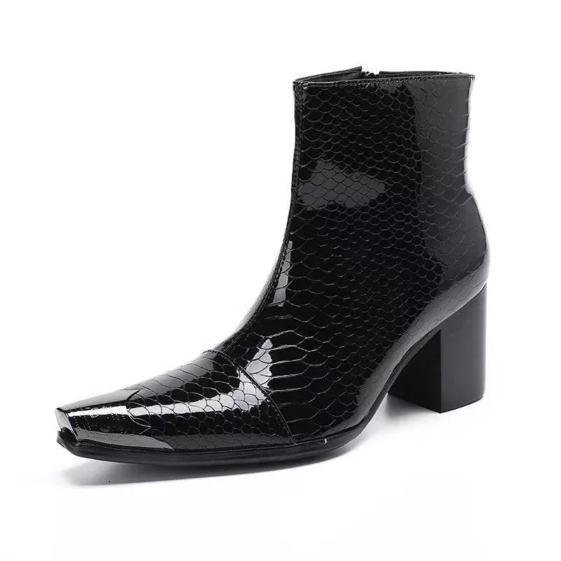 LuxeExotic Leather Ankle Boots