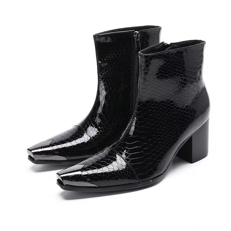 LuxeExotic Leather Ankle Boots