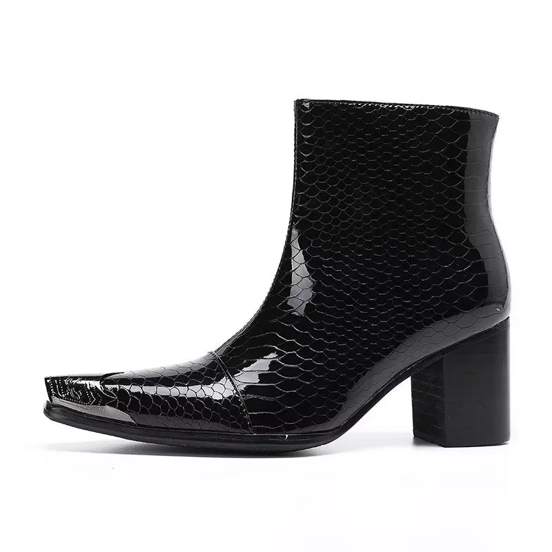 LuxeExotic Leather Ankle Boots