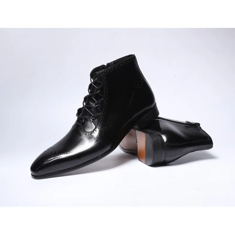 LuxeLeather Exotic Lace-up Ankle Derby Boots