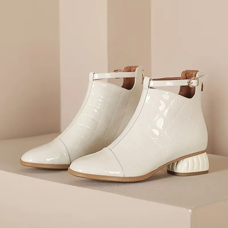 LuxeLeather Exotic Modish Ankle Boots