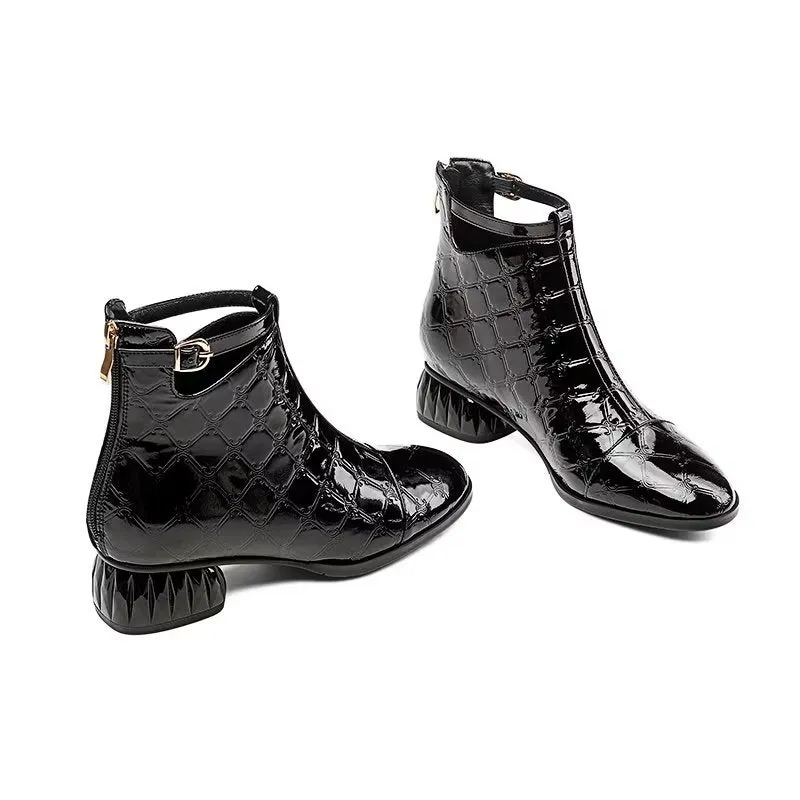 LuxeLeather Exotic Modish Ankle Boots