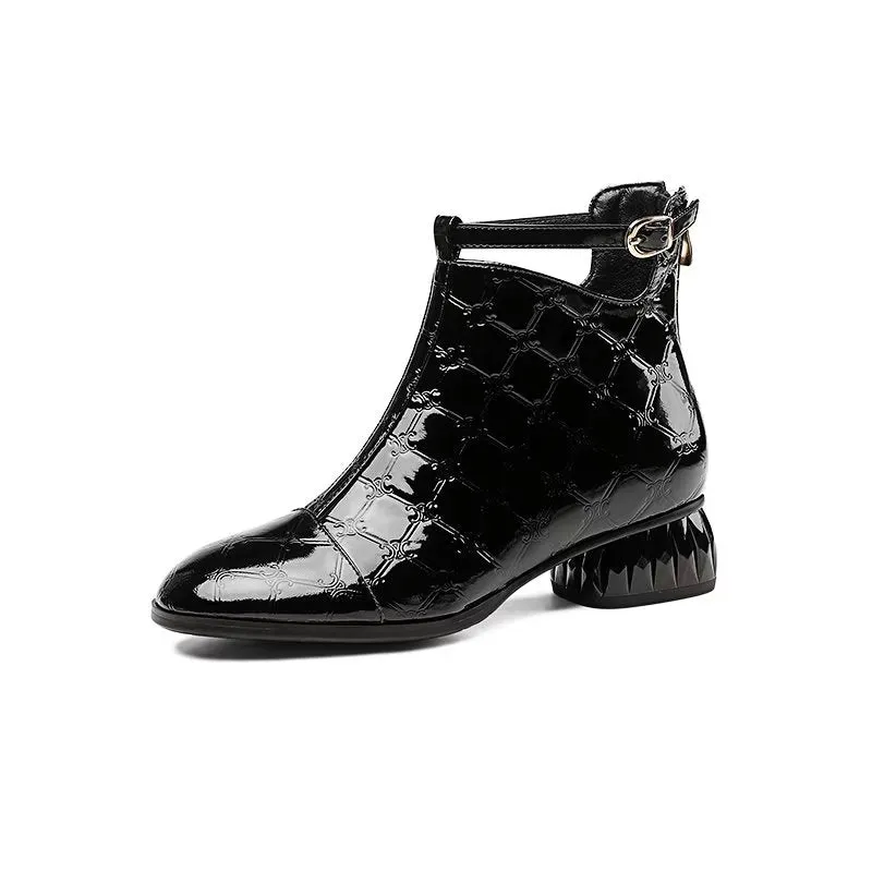 LuxeLeather Exotic Modish Ankle Boots