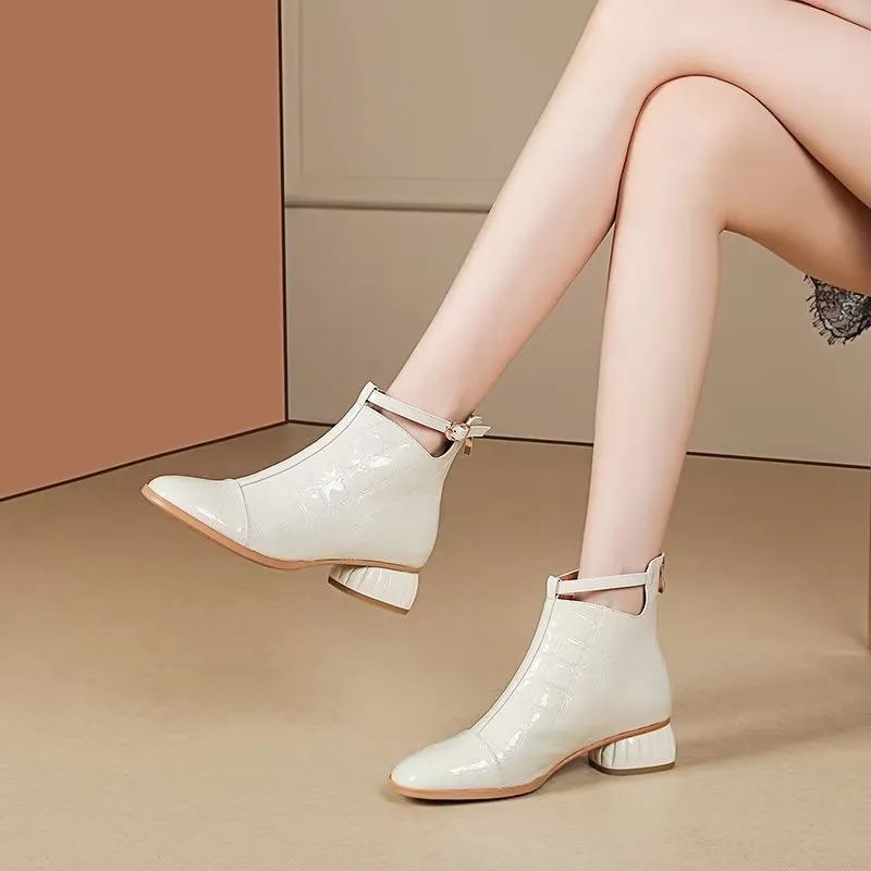 LuxeLeather Exotic Modish Ankle Boots