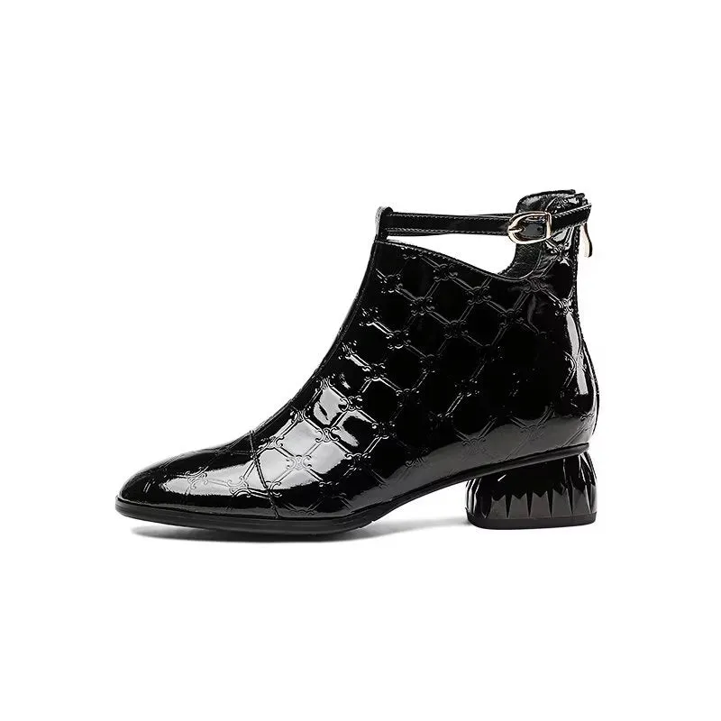 LuxeLeather Exotic Modish Ankle Boots