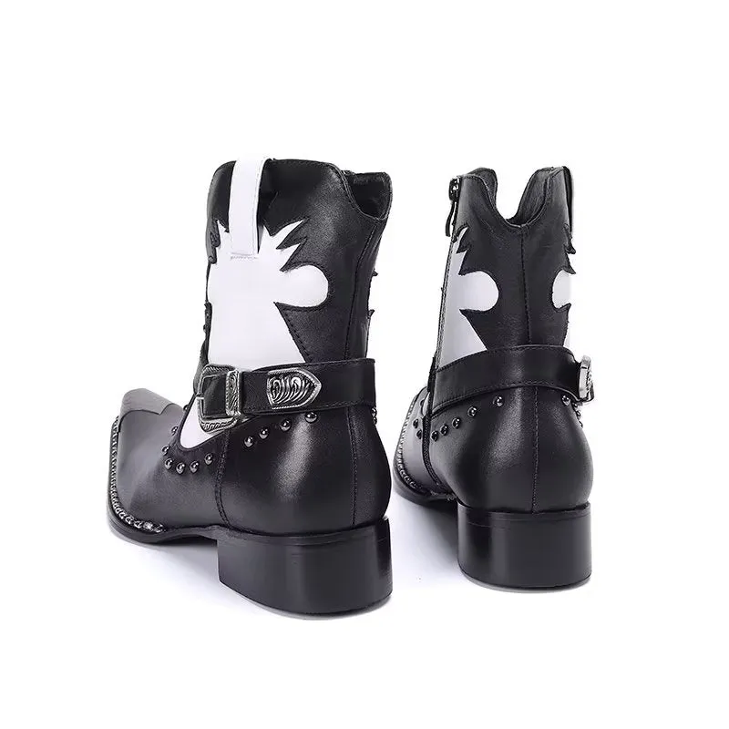 LuxeLeather Statement Dress Boots