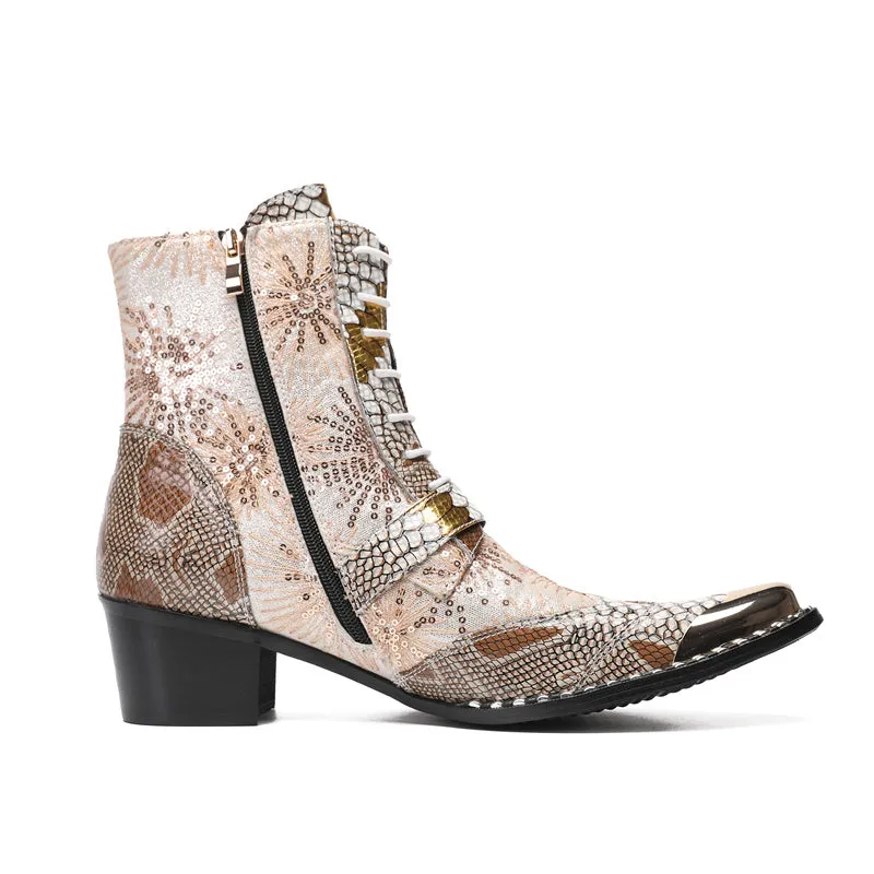 LuxExotic Leather Ankle Boots