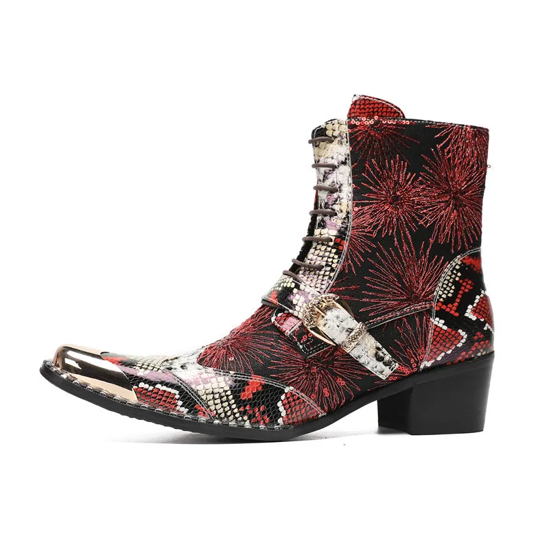 LuxExotic Leather Ankle Boots