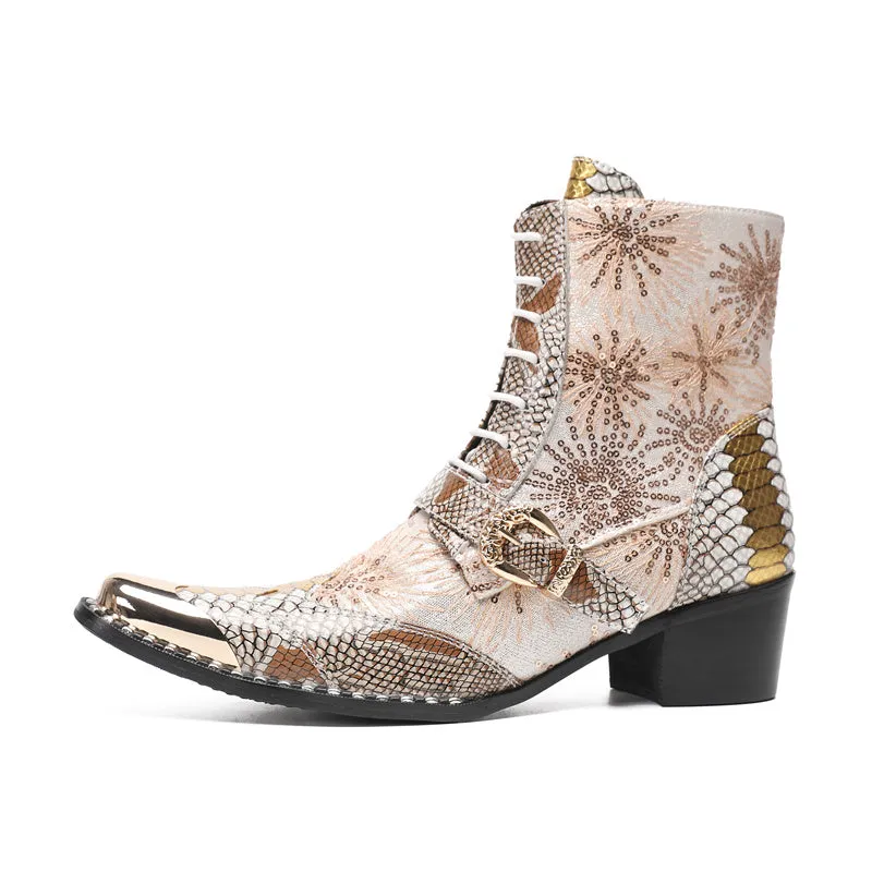 LuxExotic Leather Ankle Boots