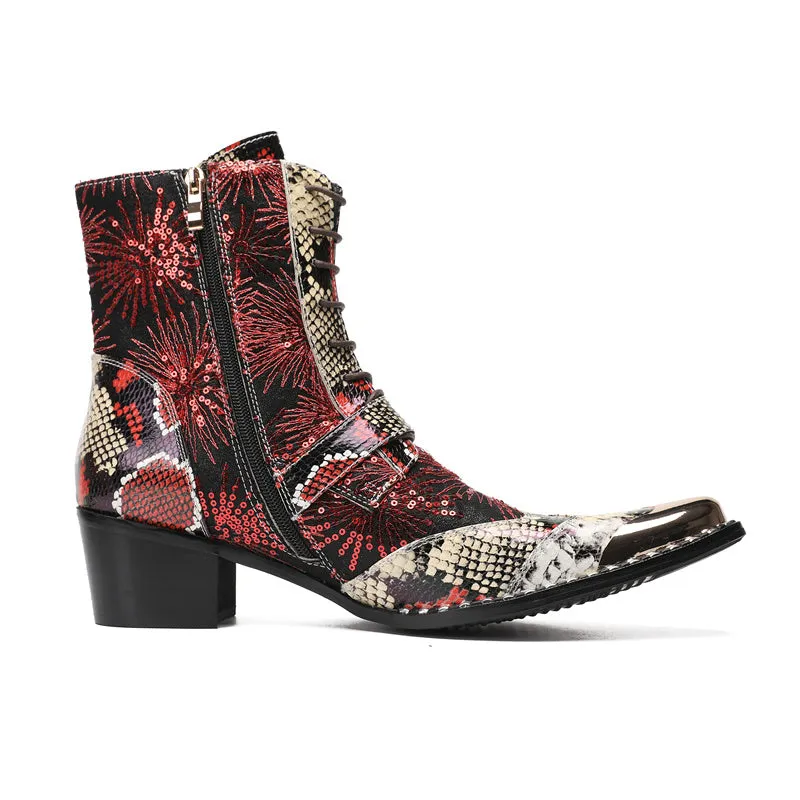 LuxExotic Leather Ankle Boots