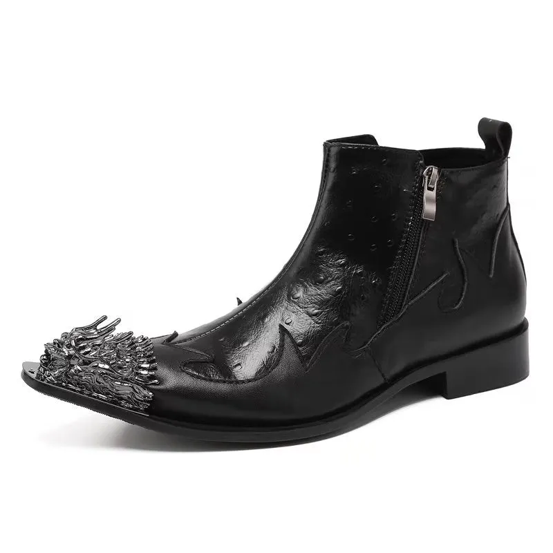 LuxeZip Exotic Leather Zipper Boots