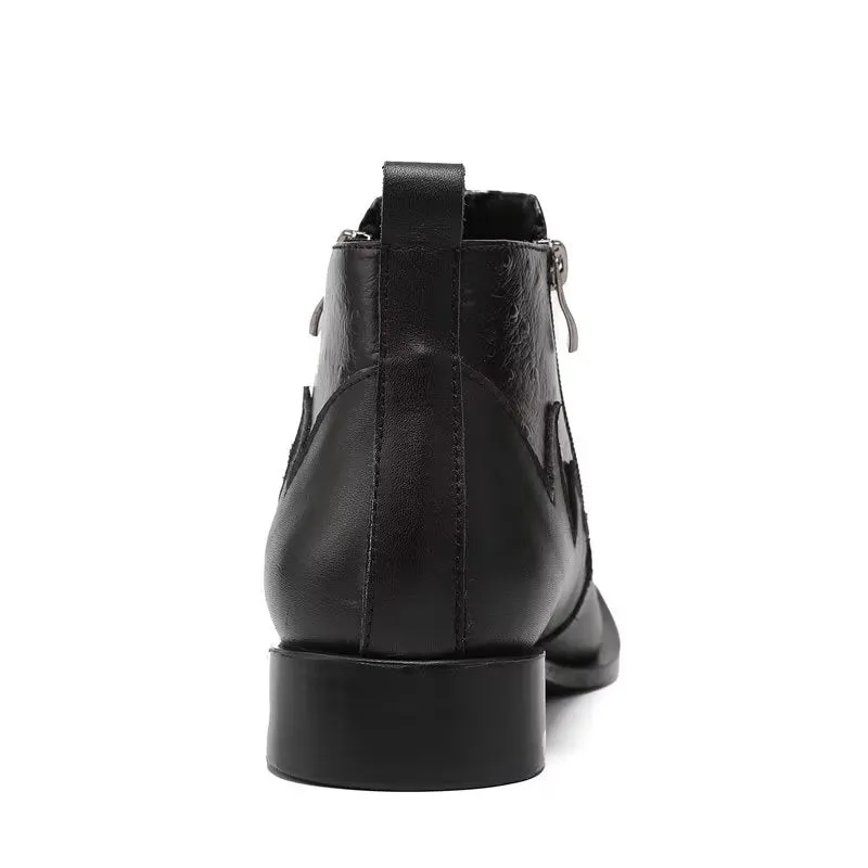 LuxeZip Exotic Leather Zipper Boots