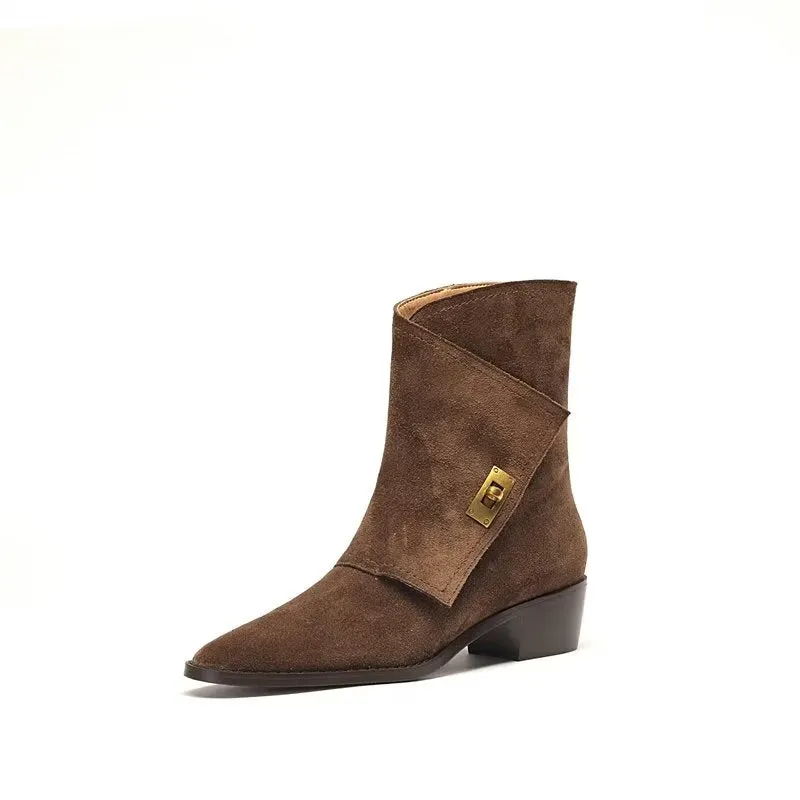 Luxury Autumn Leather Chic Ankle Boots