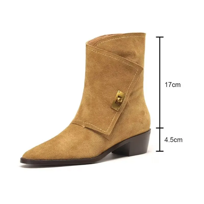 Luxury Autumn Leather Chic Ankle Boots