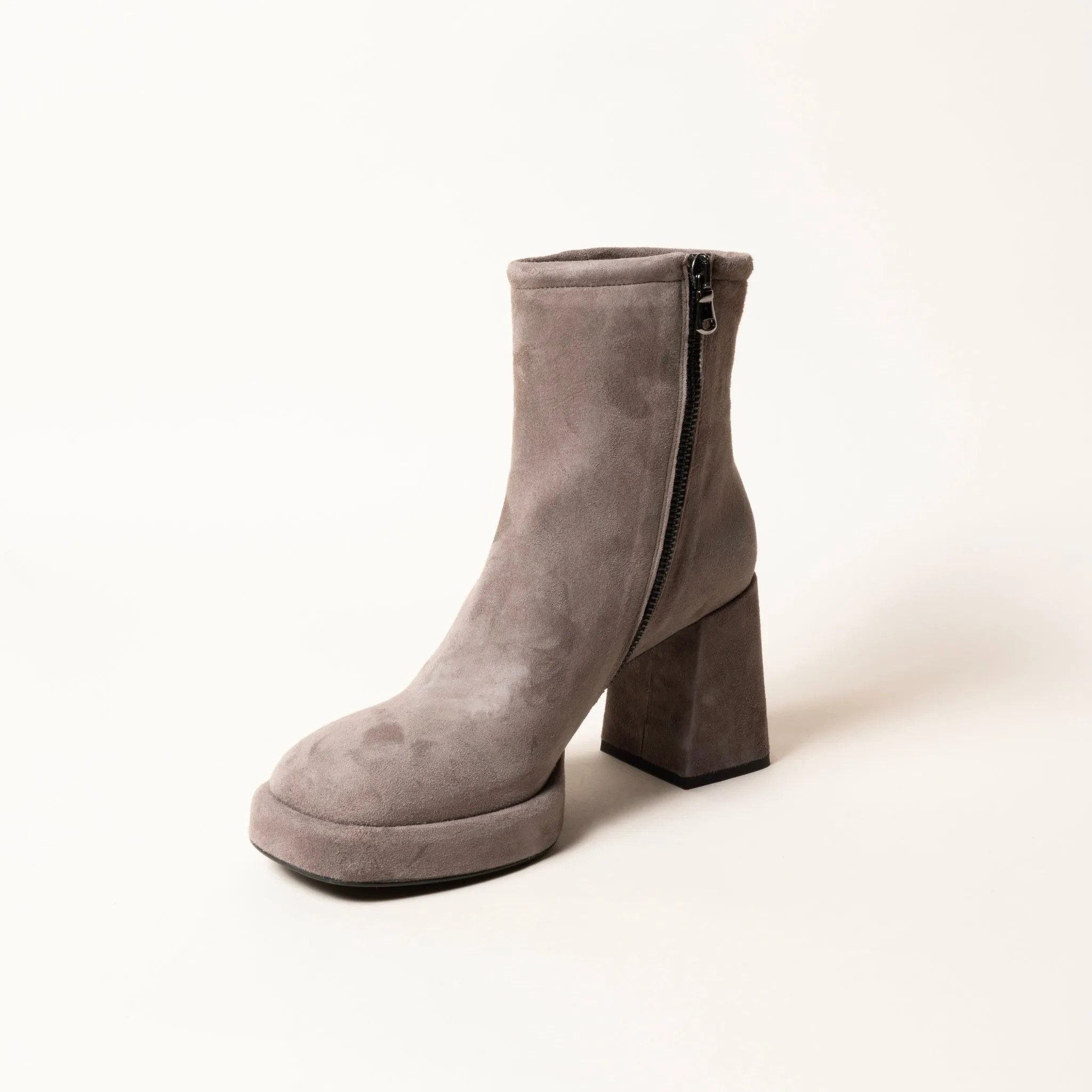 Megan Grey Platform Ankle Boots