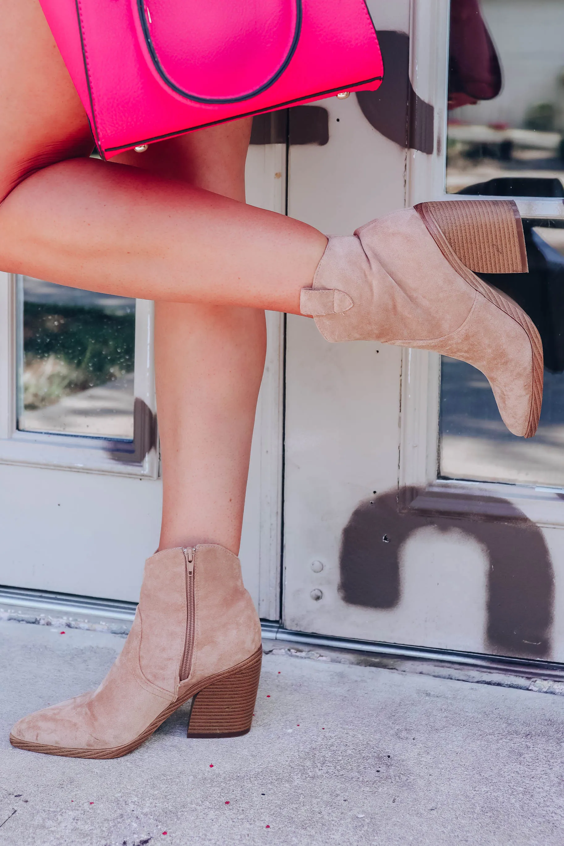 Muriel Western Ankle Boots - Beige