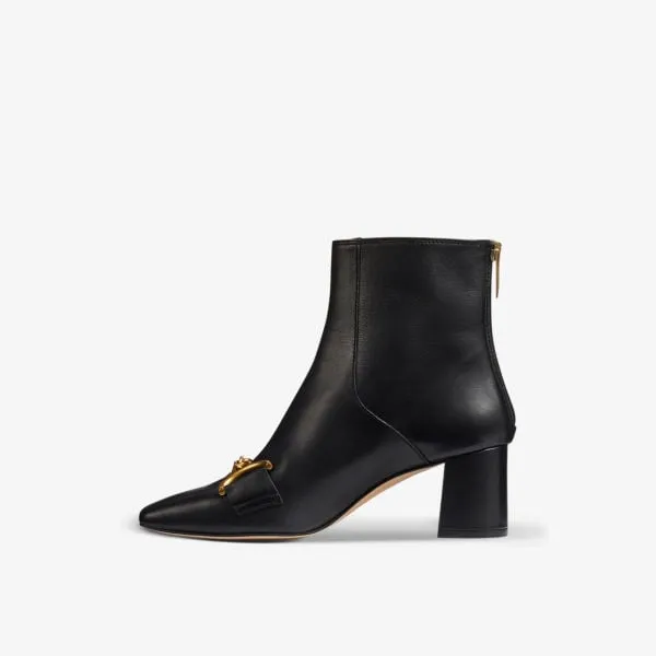 Nadina Leather Block Heel Ankle Boots Lk Bennett Black