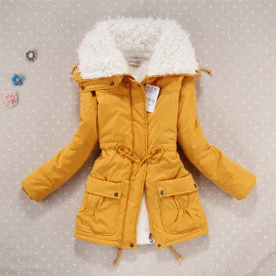 New 2016 Winter Coat Women Slim Plus Size Outwear Medium-Long Wadded Jacket Thick Hooded Cotton Wadded Warm  Cotton Parkas