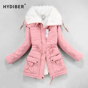 New 2016 Winter Coat Women Slim Plus Size Outwear Medium-Long Wadded Jacket Thick Hooded Cotton Wadded Warm  Cotton Parkas