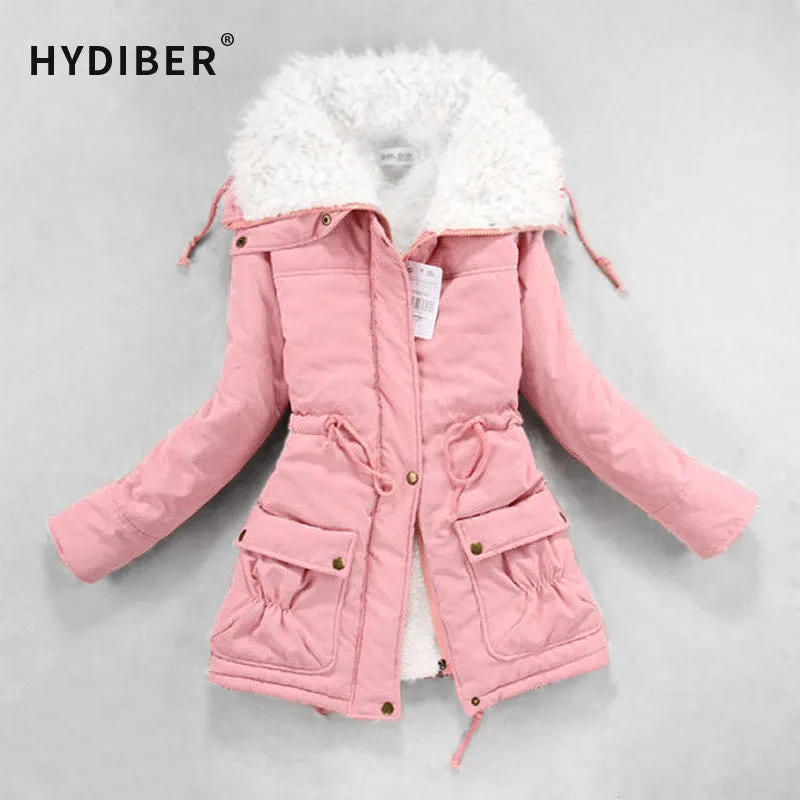 New 2016 Winter Coat Women Slim Plus Size Outwear Medium-Long Wadded Jacket Thick Hooded Cotton Wadded Warm  Cotton Parkas