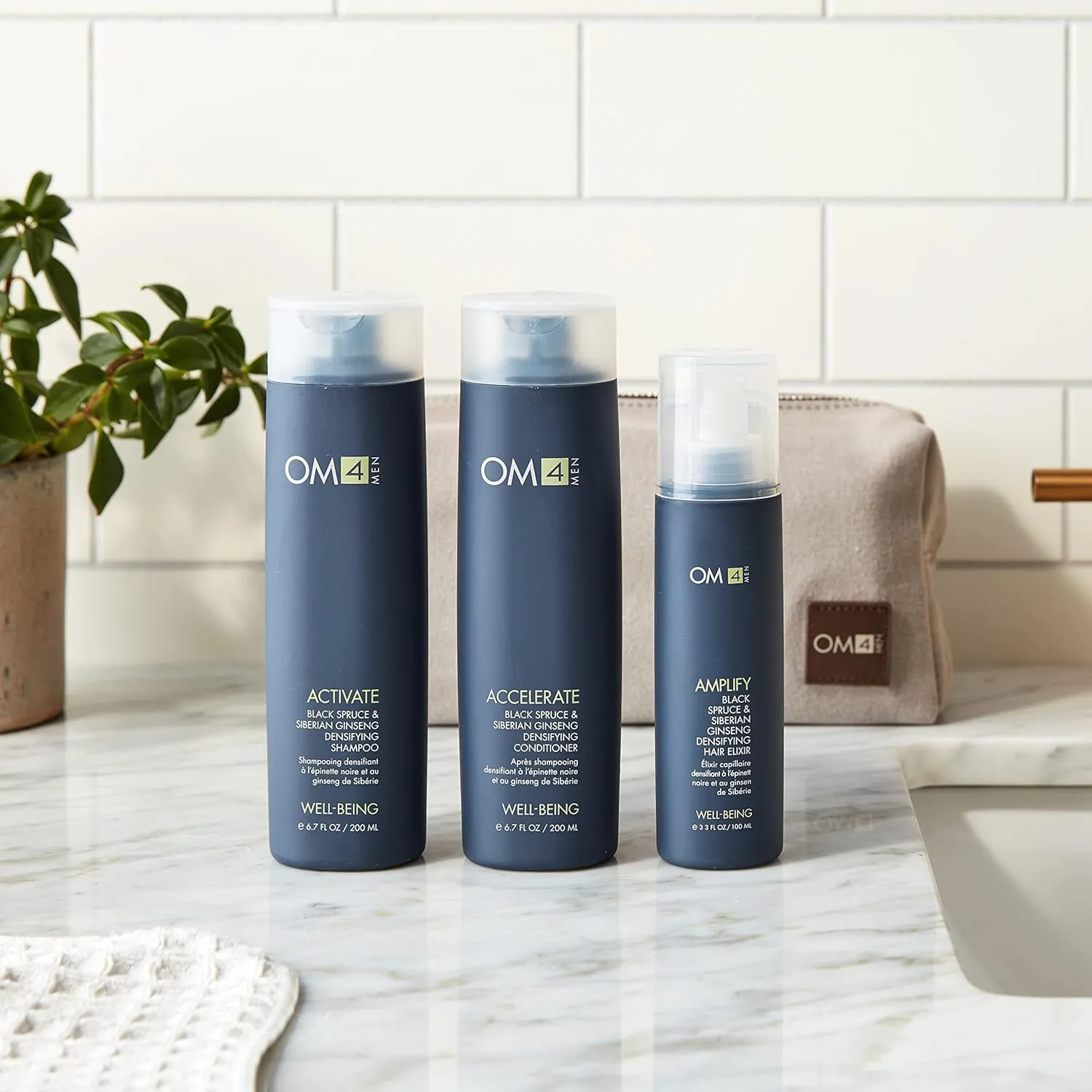 Organic Male OM4 Hair Care Trio & Travel Bag