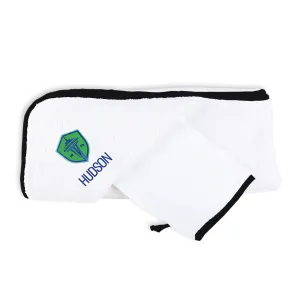 Personalized Seattle Sounders Hooded Towel & Wash Mitt Set