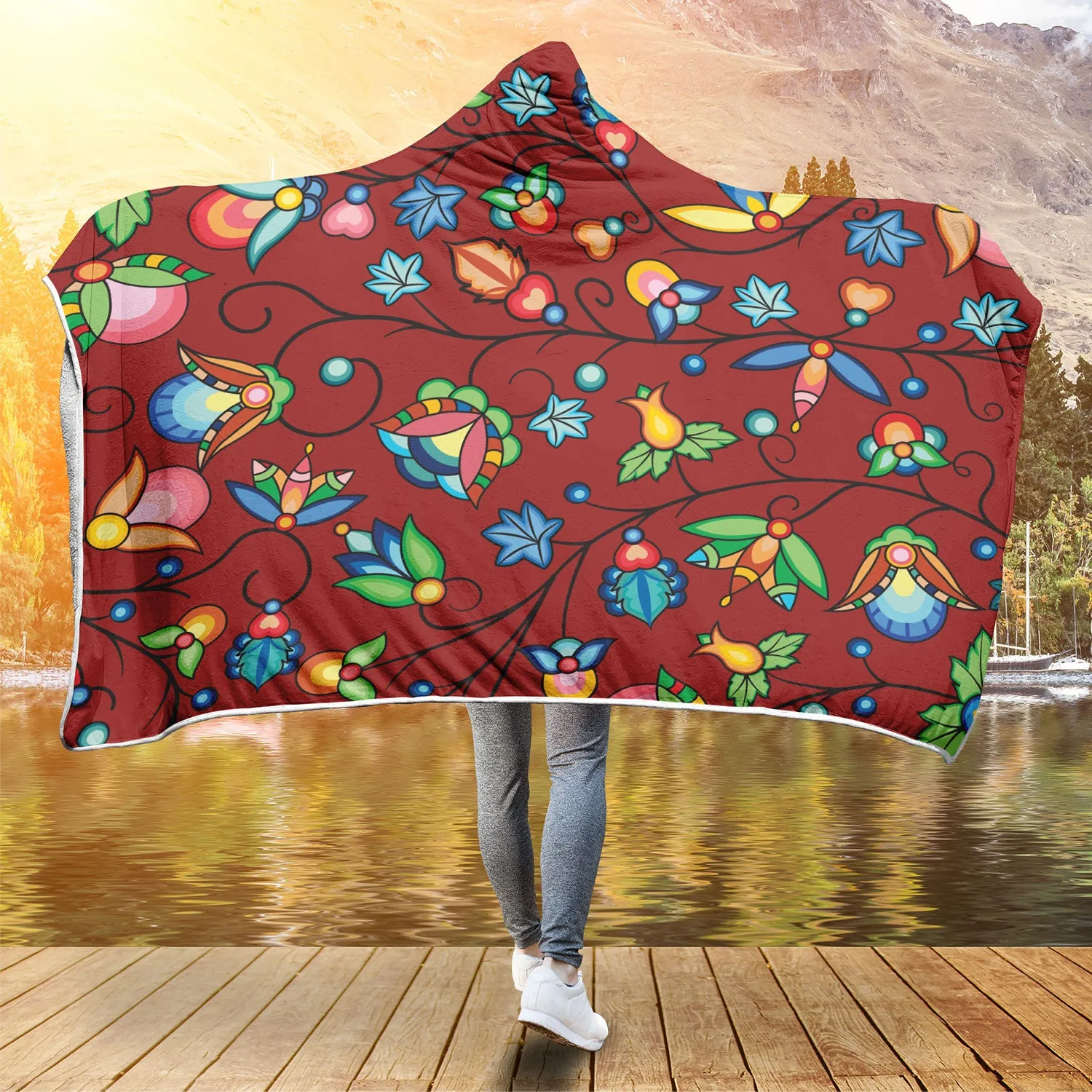 Prairie Plains Spirit Red Hooded Blanket