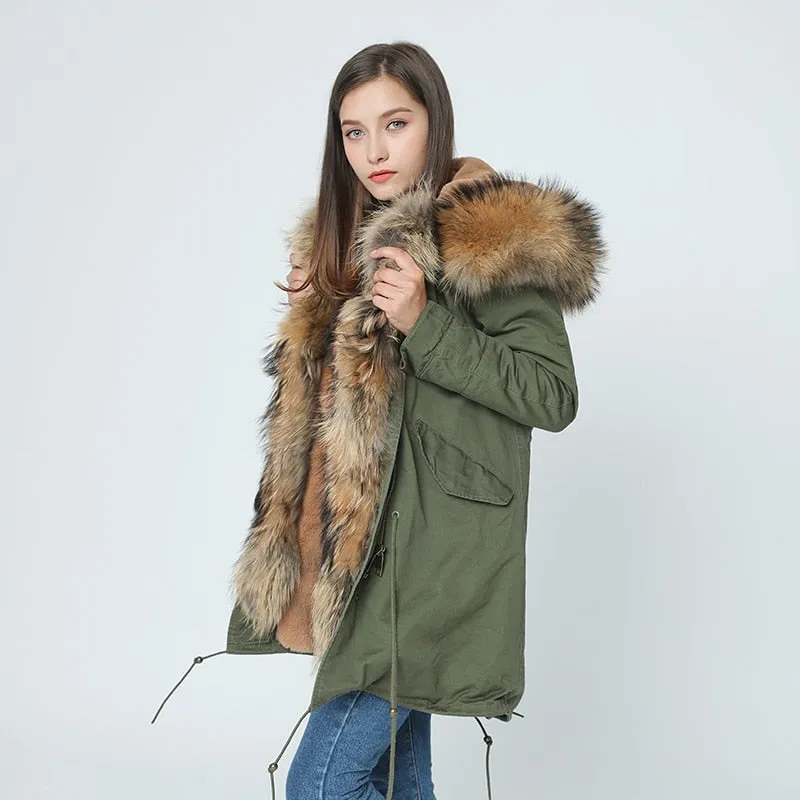 Real Fur Thick Hooded Faux Fur Liner Parkas (Mutli- Colors, Styles)