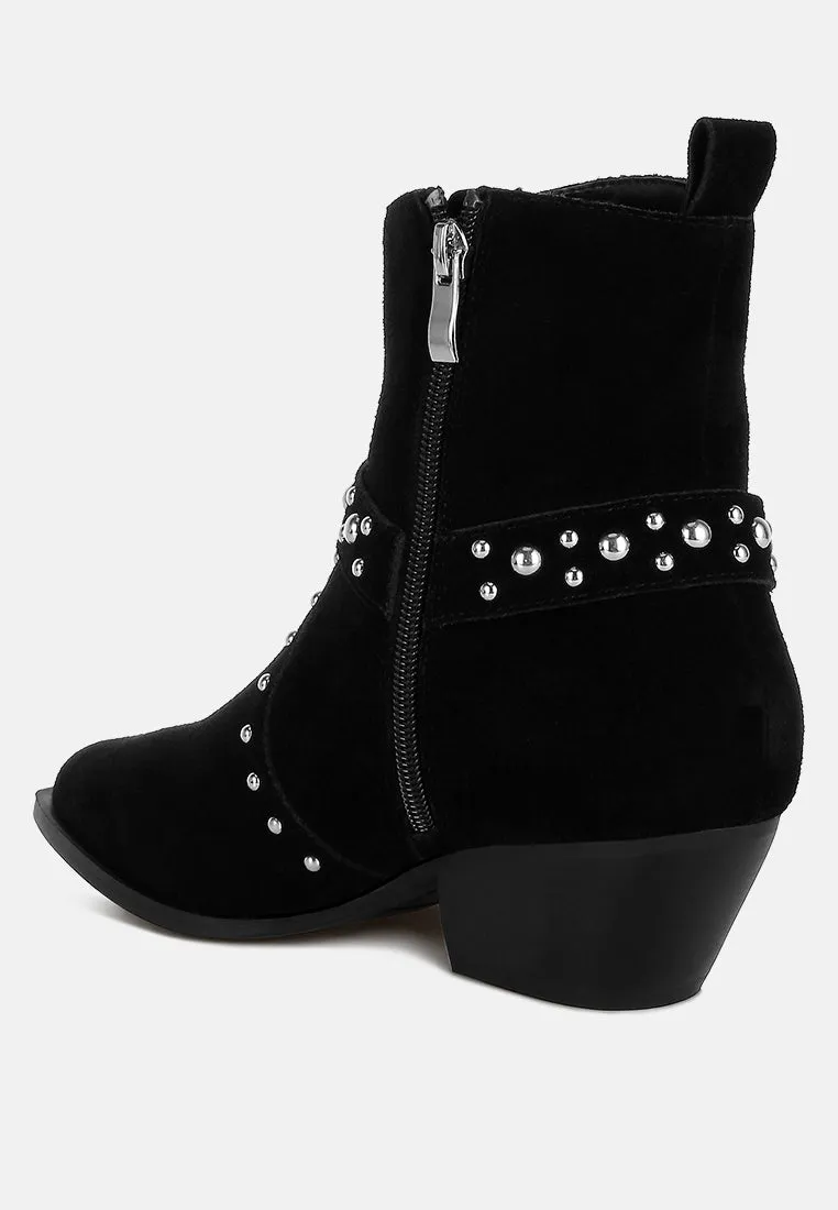 Rodeo Studded Suede Ankle Boots