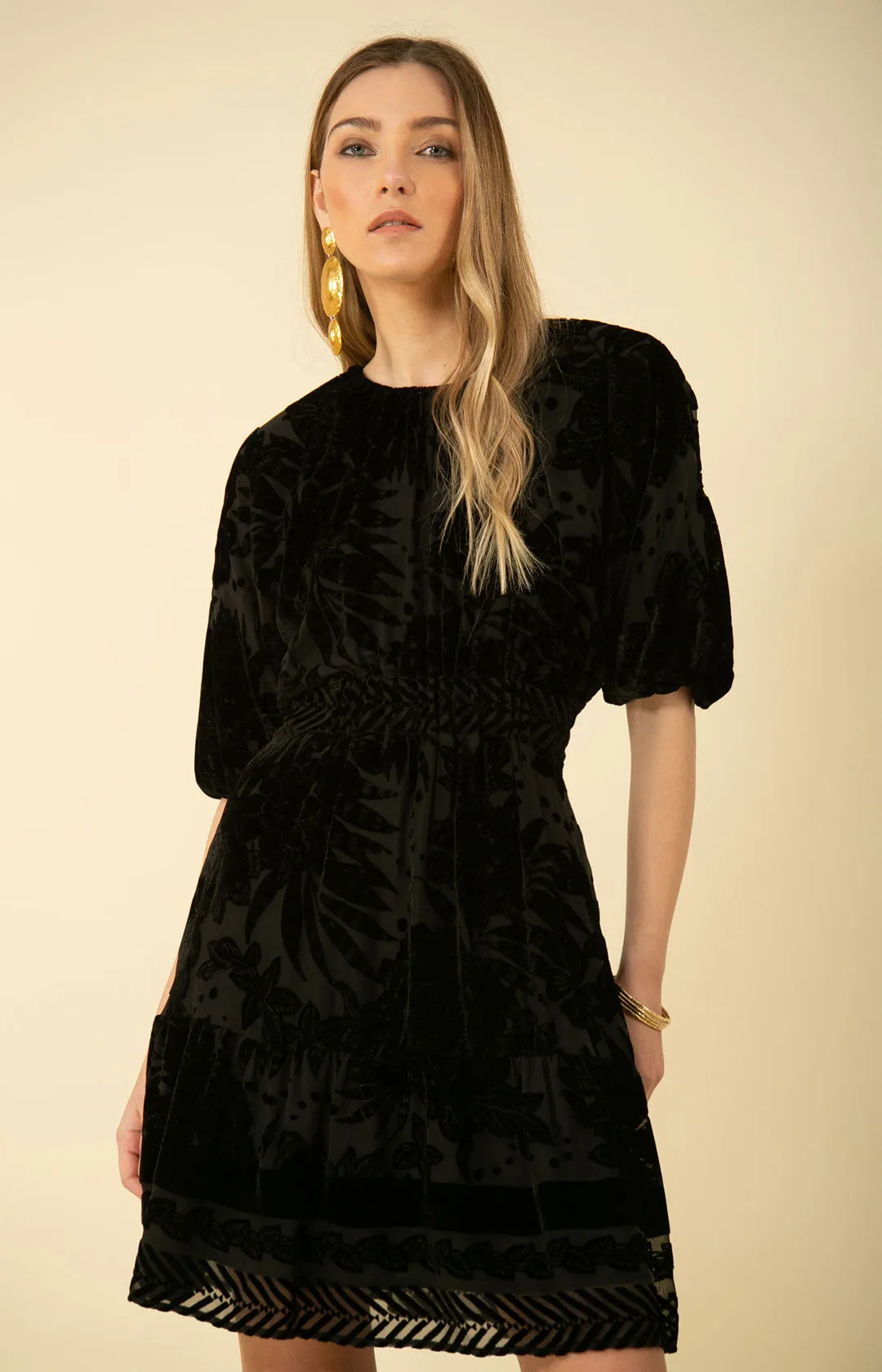 Ruby Solid Velvet Burnout Dress