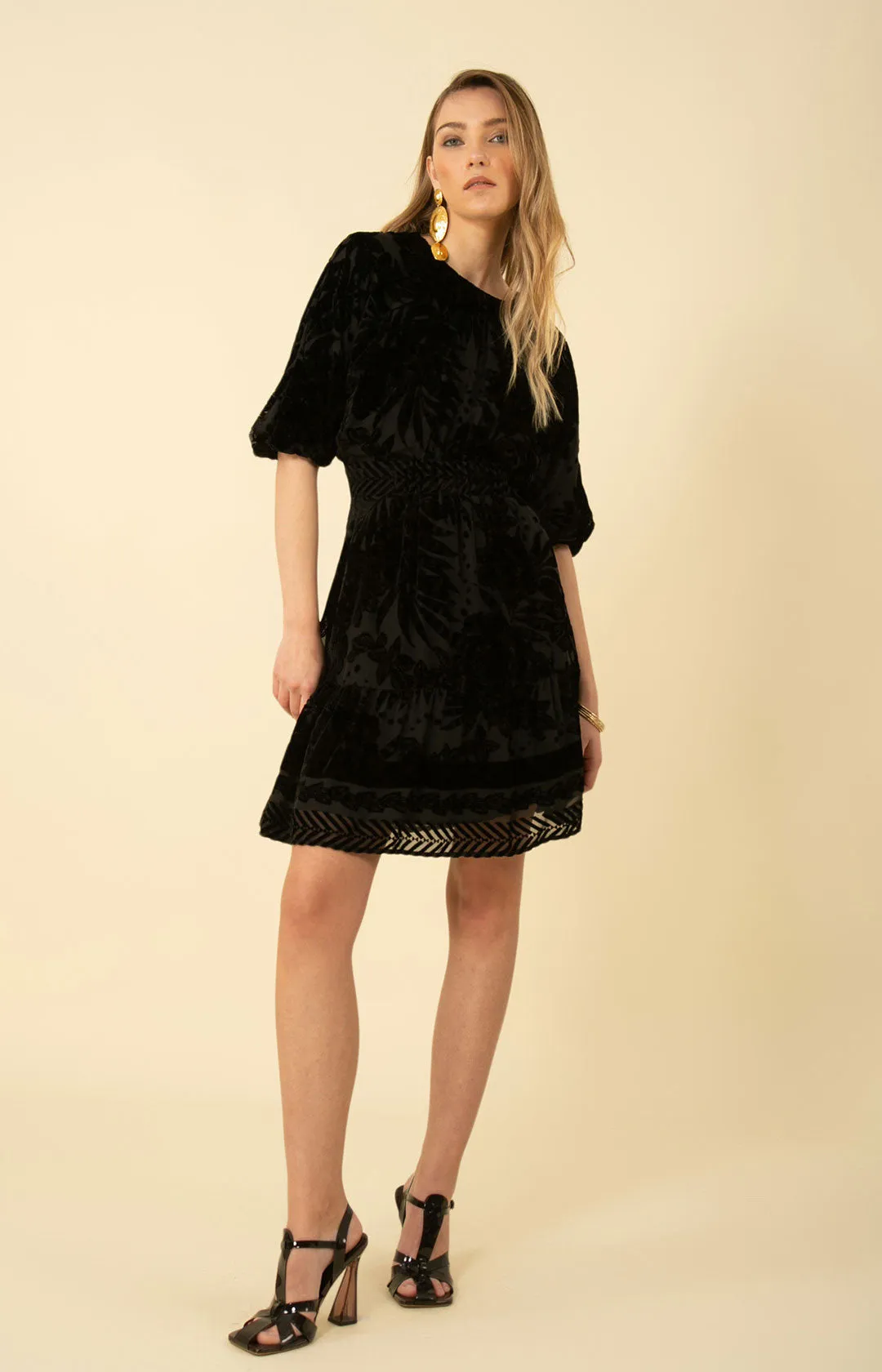 Ruby Solid Velvet Burnout Dress