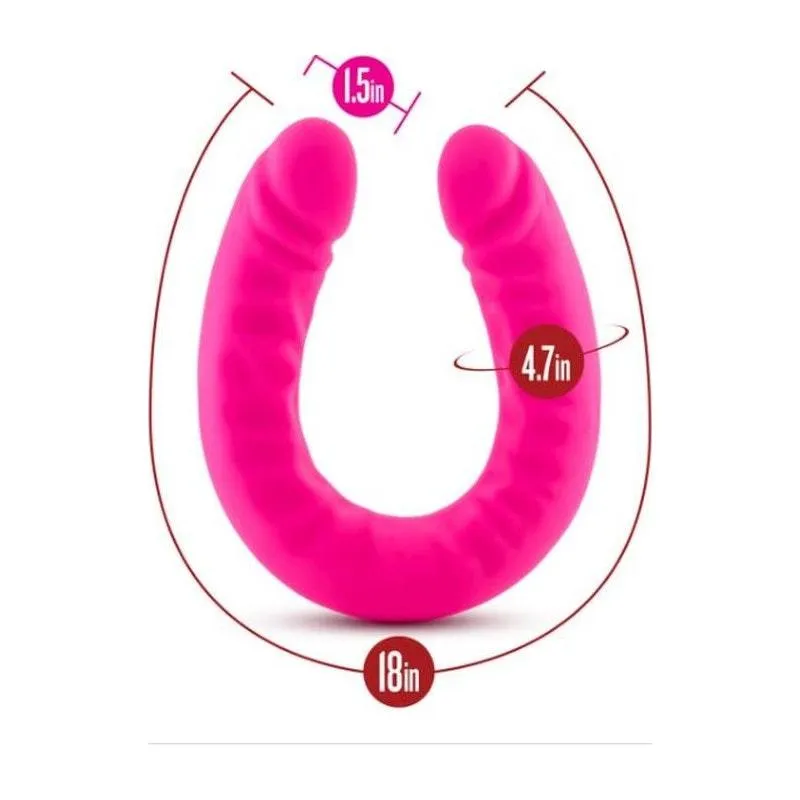 Ruse Silicone Slim 18in Hot Pink Double Dong