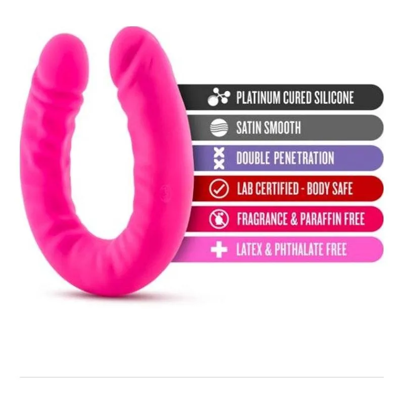 Ruse Silicone Slim 18in Hot Pink Double Dong