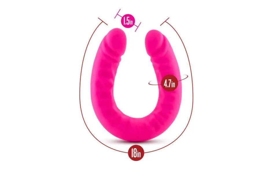 Ruse Silicone Slim 18in Hot Pink Double Dong