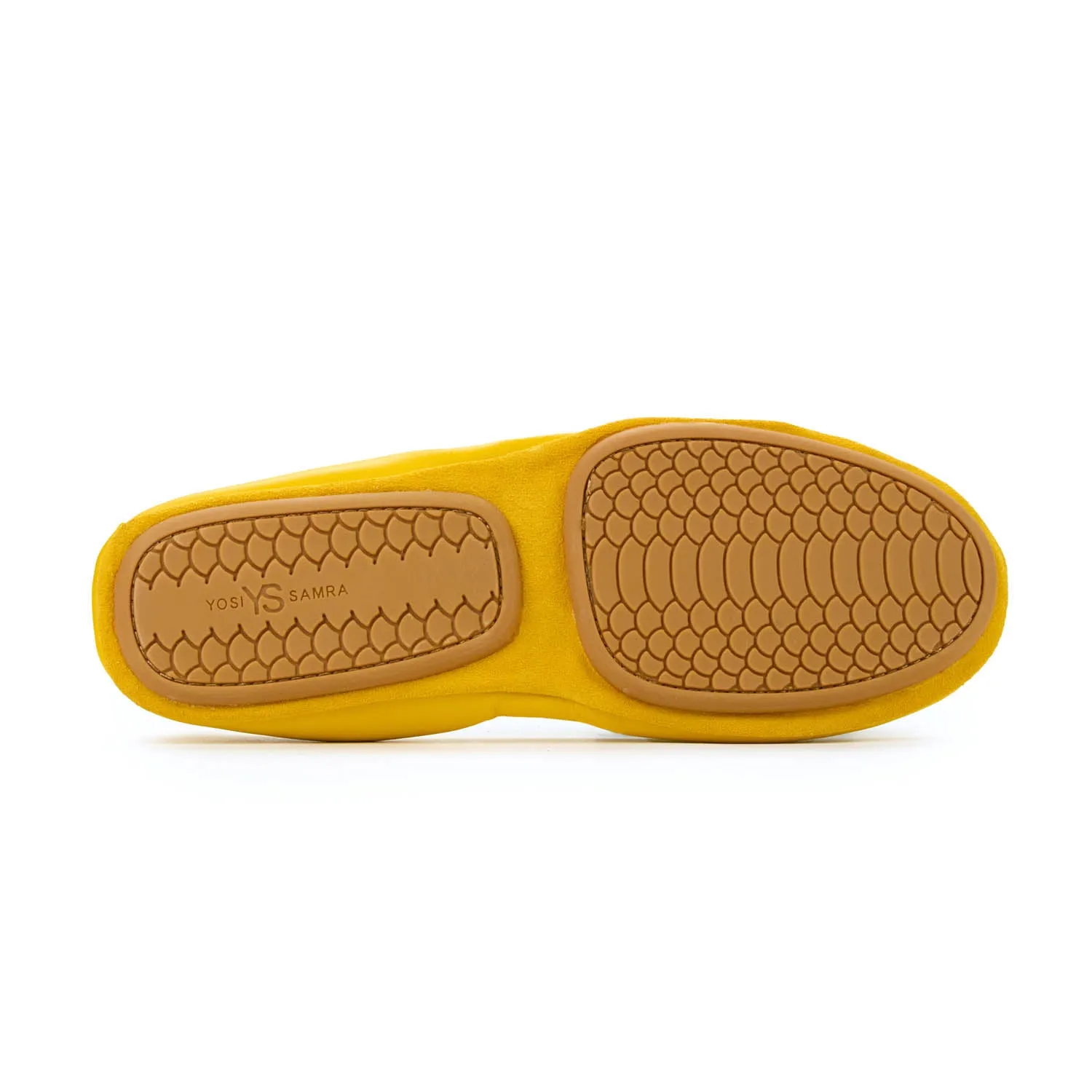 Samara Foldable Ballet Flat in Mustard Yellow Leather