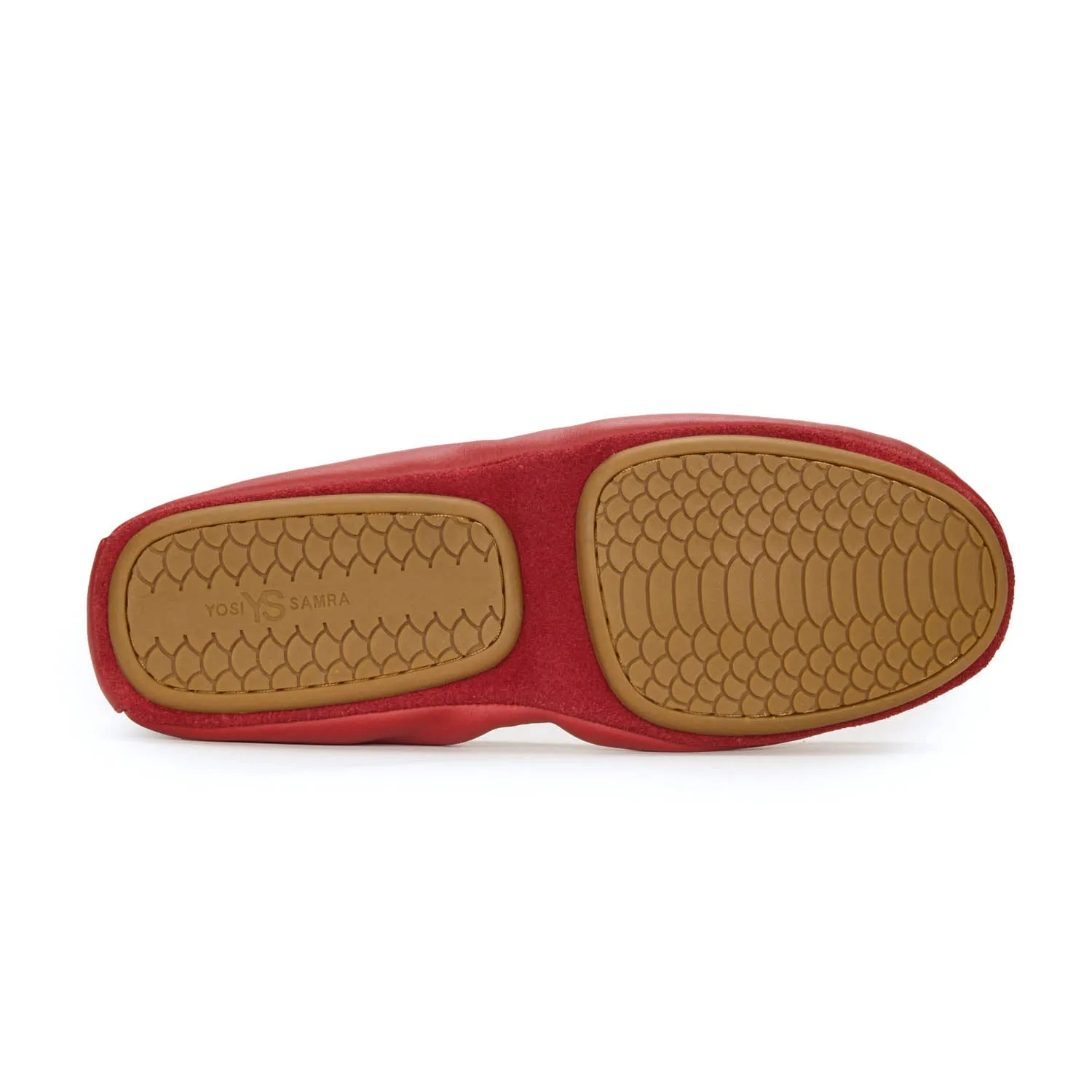 Samara Foldable Ballet Flat in Ruby Red Leather