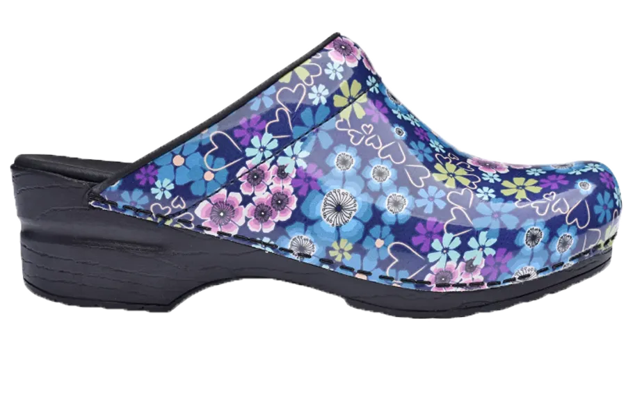 Sanita San Flex comfort clogs - Isalena Blue Hearts