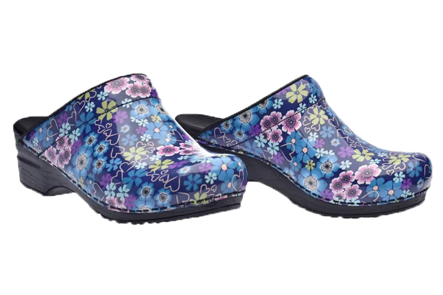 Sanita San Flex comfort clogs - Isalena Blue Hearts