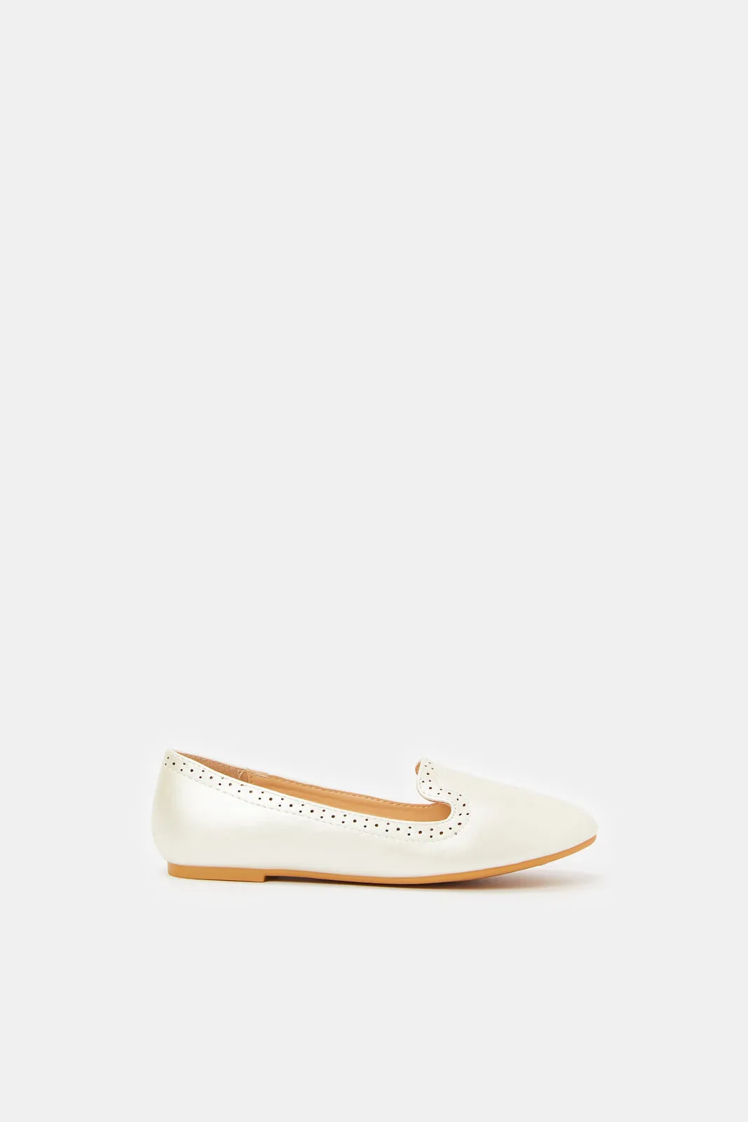 Senior Girls Ivory Embellished Loafer