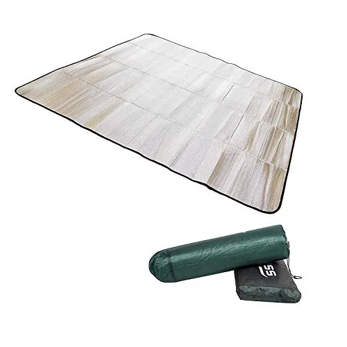 Strauss Camping Tent Mat | Double-Sided Moisture-Proof Aluminum Foil Foam Pad | Waterproof and Insulating Foil Mat | Picnic Mat | Camping Mat for Beach, Tent and Camping,(2 Person)