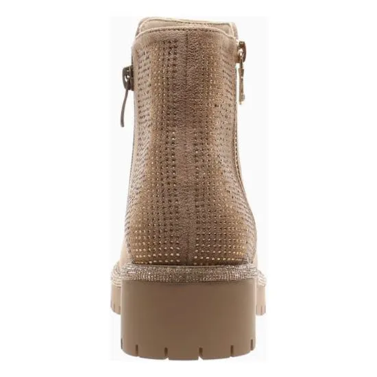 Taupe Booties with Rhinestones