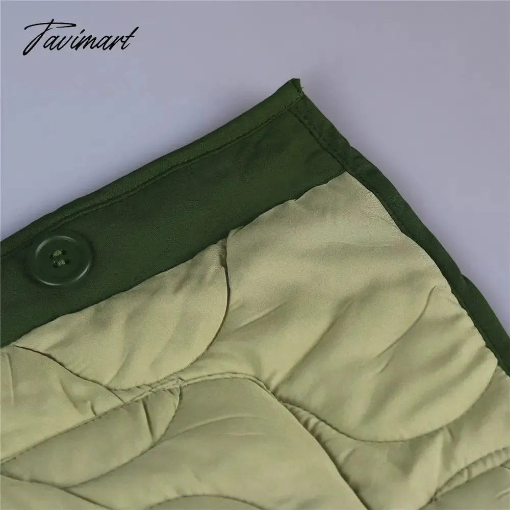 Tavimart Fashion Green Winter Warm Coat Women Casual Loose Single Breasted Pocket Jackets  New Autumn Winter Parkas Outwear