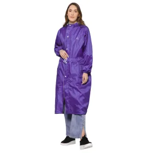 THE CLOWNFISH Raincoats for Women Rain Coat for Women Raincoat for Ladies Waterproof Reversible Double Layer. Drizzle Diva Series (Purple, X-Large)