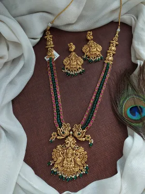 Traditional Antique Nagas Beaded Lakshmi Long Haram Set