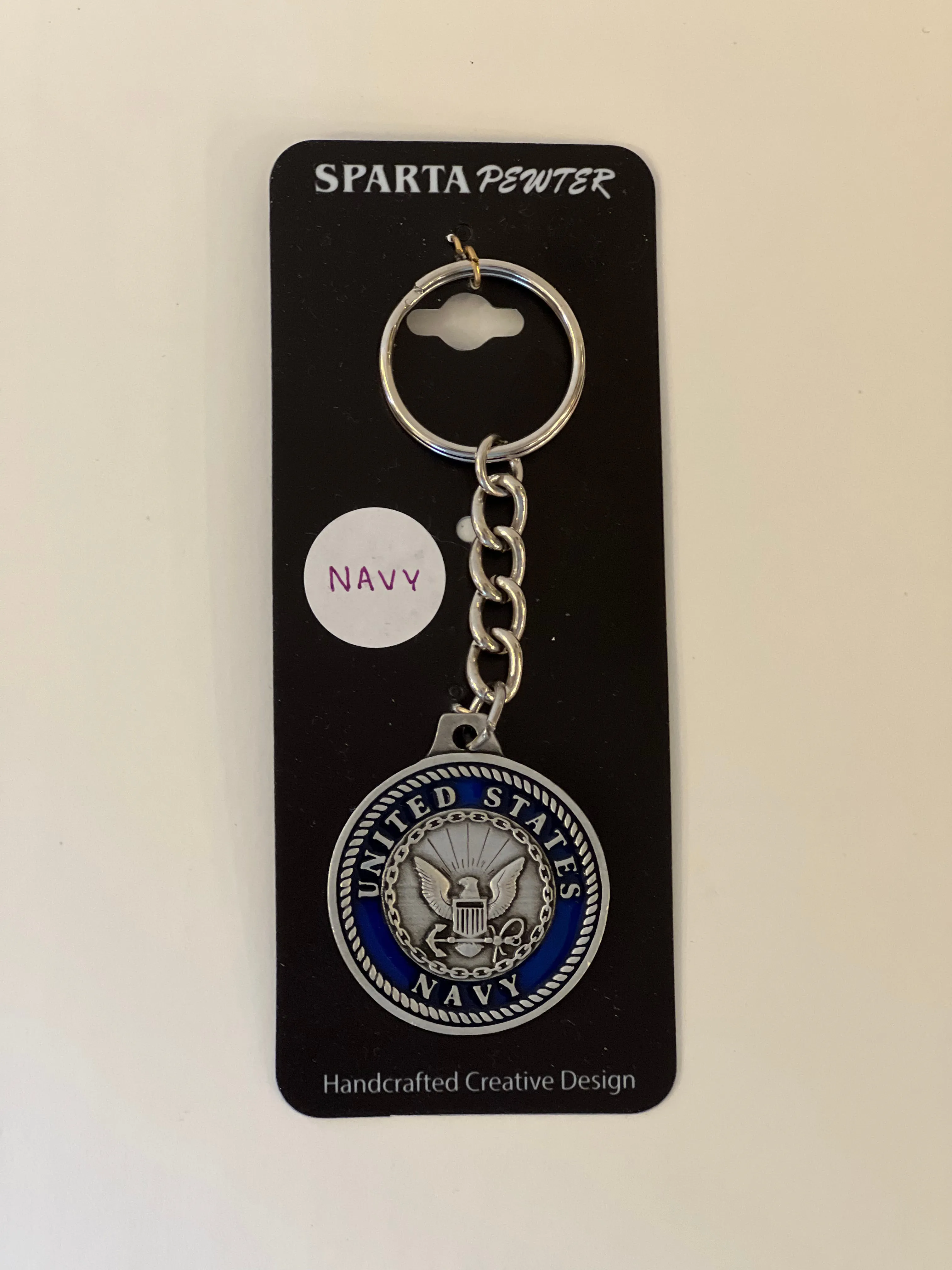 United States Navy (USN) Seal Pewter Logo Enamel Keychain