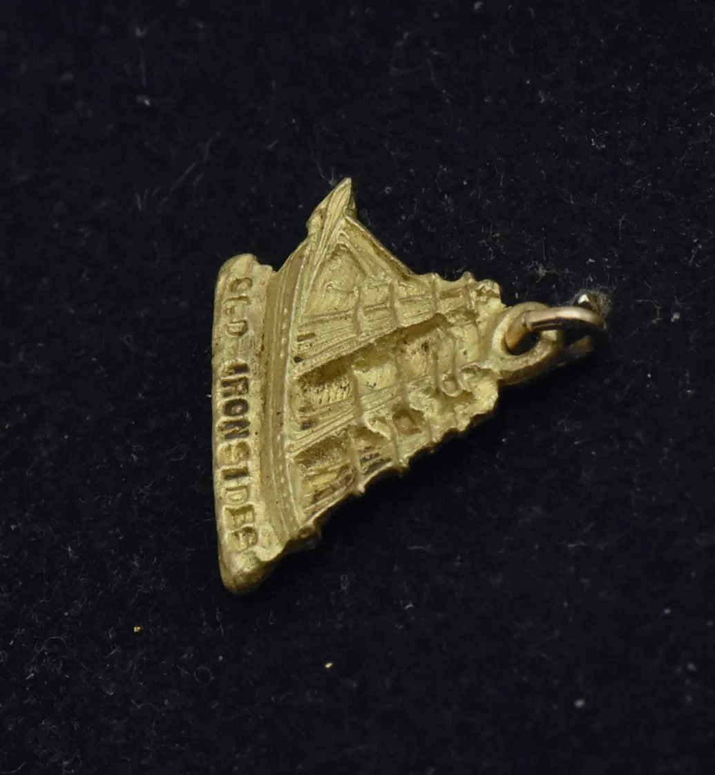 Vintage Old Irondsides Brass Charm