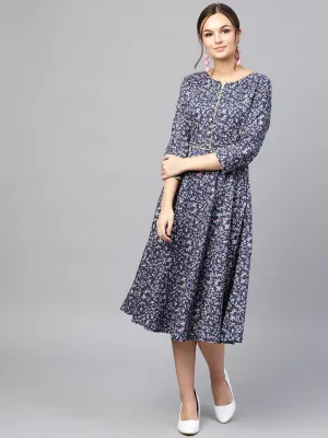 Women Navy Floral Dress